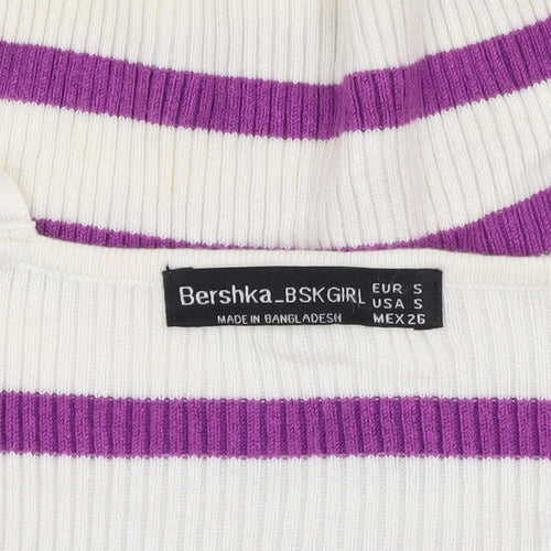 Bershka Teen Multicoloured Striped Cropped Tank, S