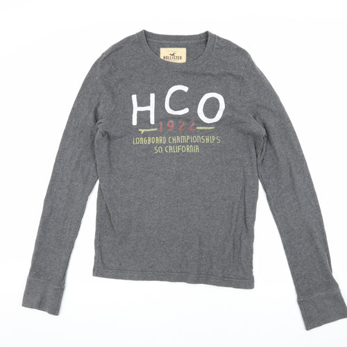 Hollister Men's Grey Pullover Sweatshirt S
