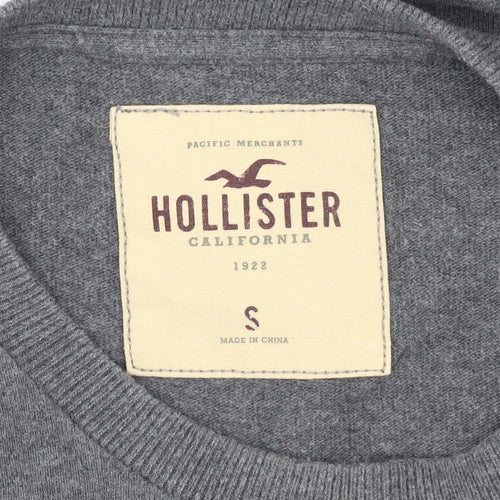 Hollister Men's Grey Pullover Sweatshirt S