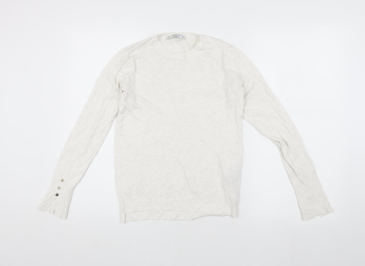 Zara Women's White Knit Pullover Jumper M