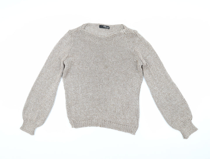 Jane Norman Women’s Beige Open-Knit Jumper Size S