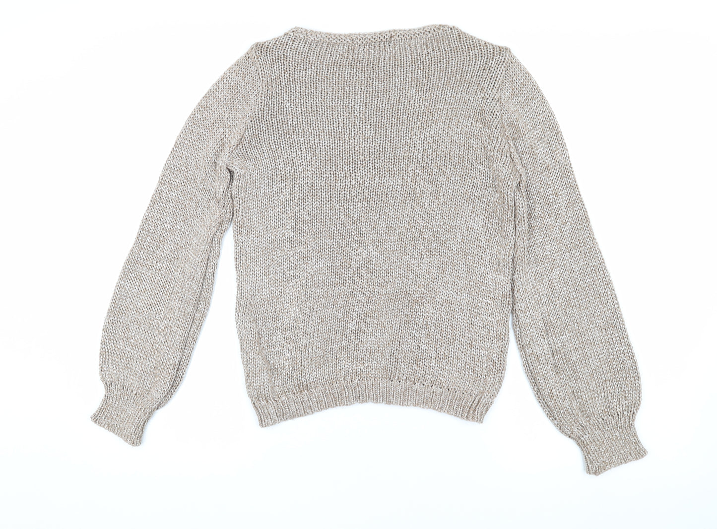 Jane Norman Women’s Beige Open-Knit Jumper Size S
