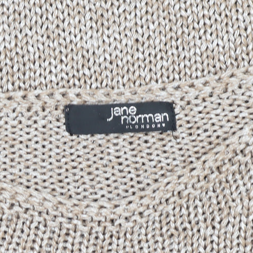 Jane Norman Women’s Beige Open-Knit Jumper Size S