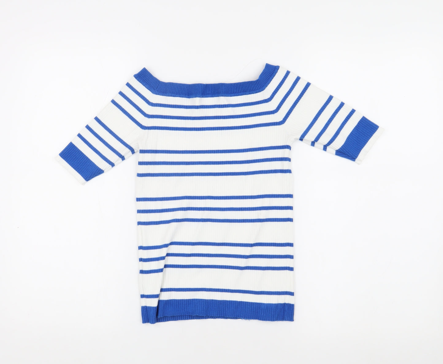 Hush Women's Blue Striped Off-Shoulder Top, Size M
