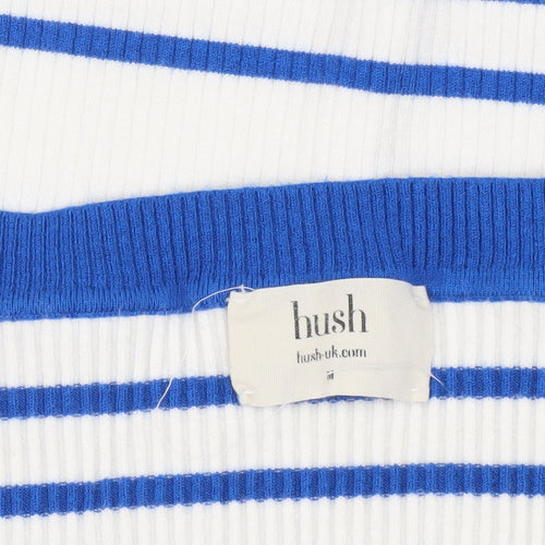 Hush Women's Blue Striped Off-Shoulder Top, Size M