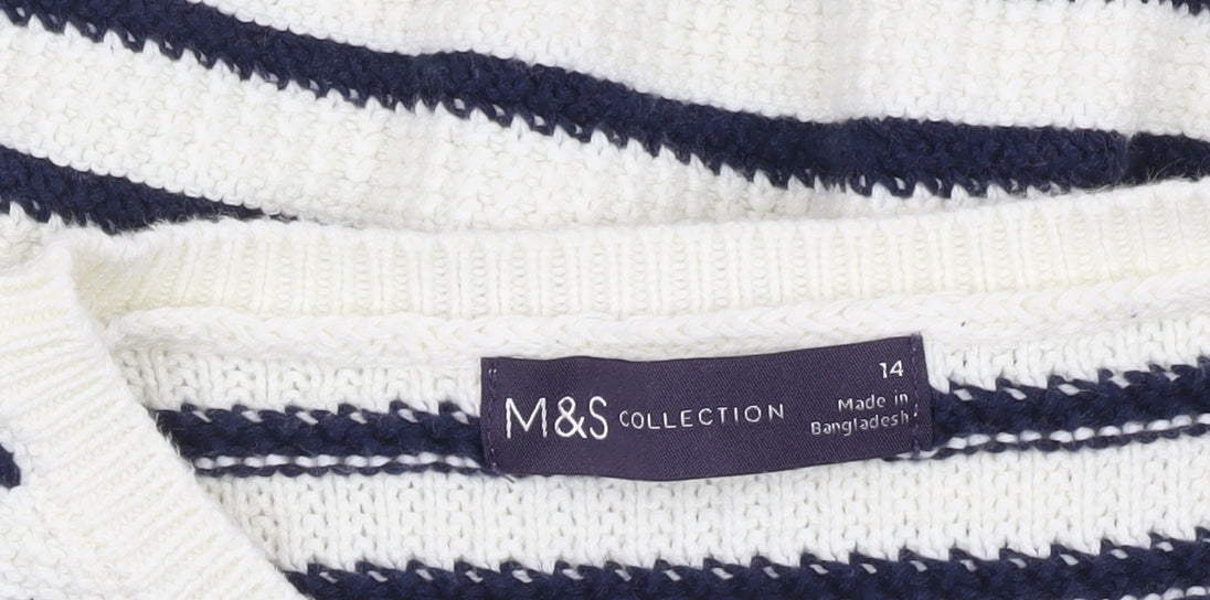 Marks and Spencer Women's Striped Pullover Jumper Size 14
