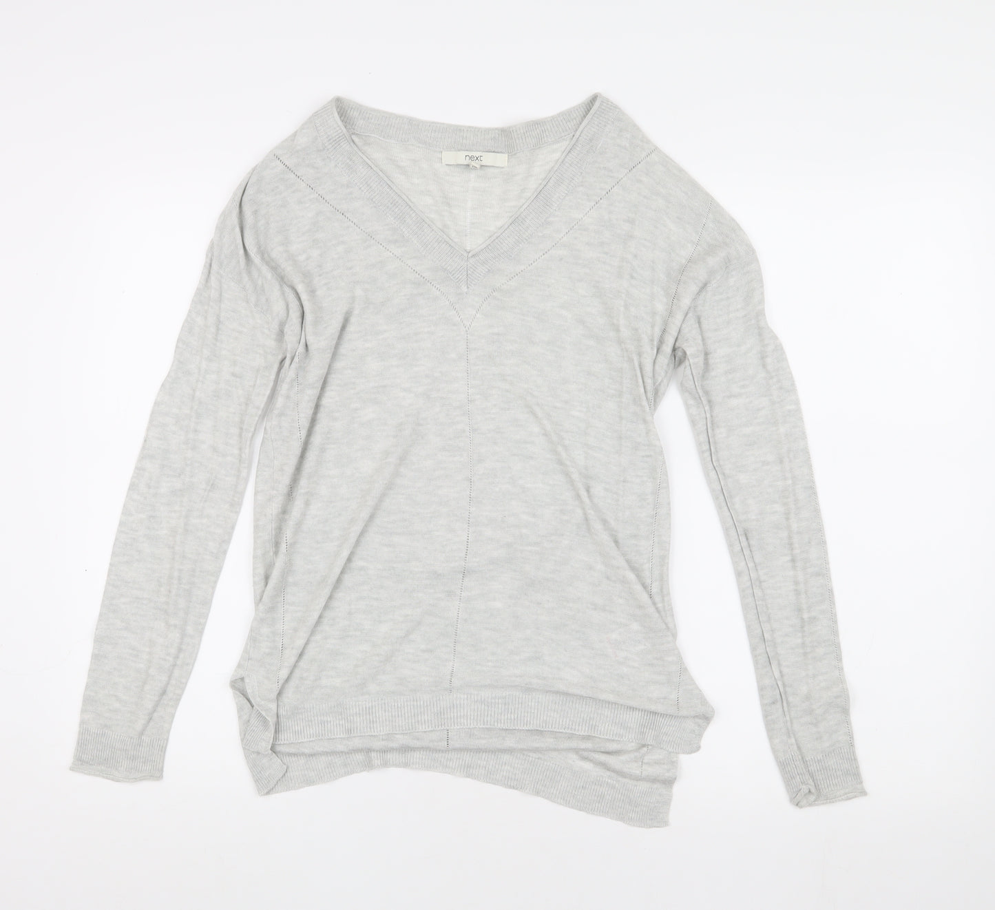 Next Women's Grey V-Neck Pullover Jumper Size 10