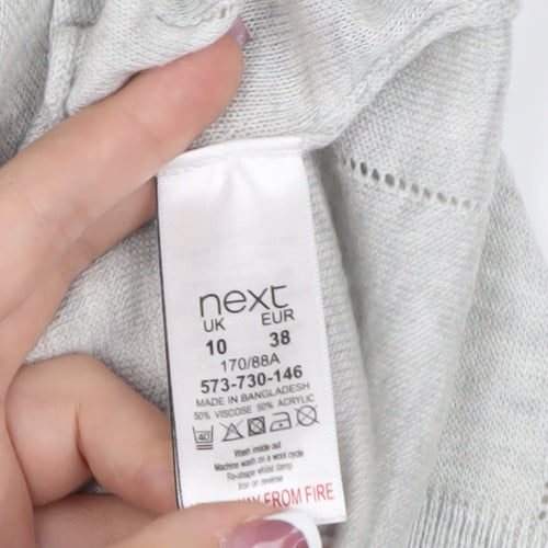 Next Women's Grey V-Neck Pullover Jumper Size 10