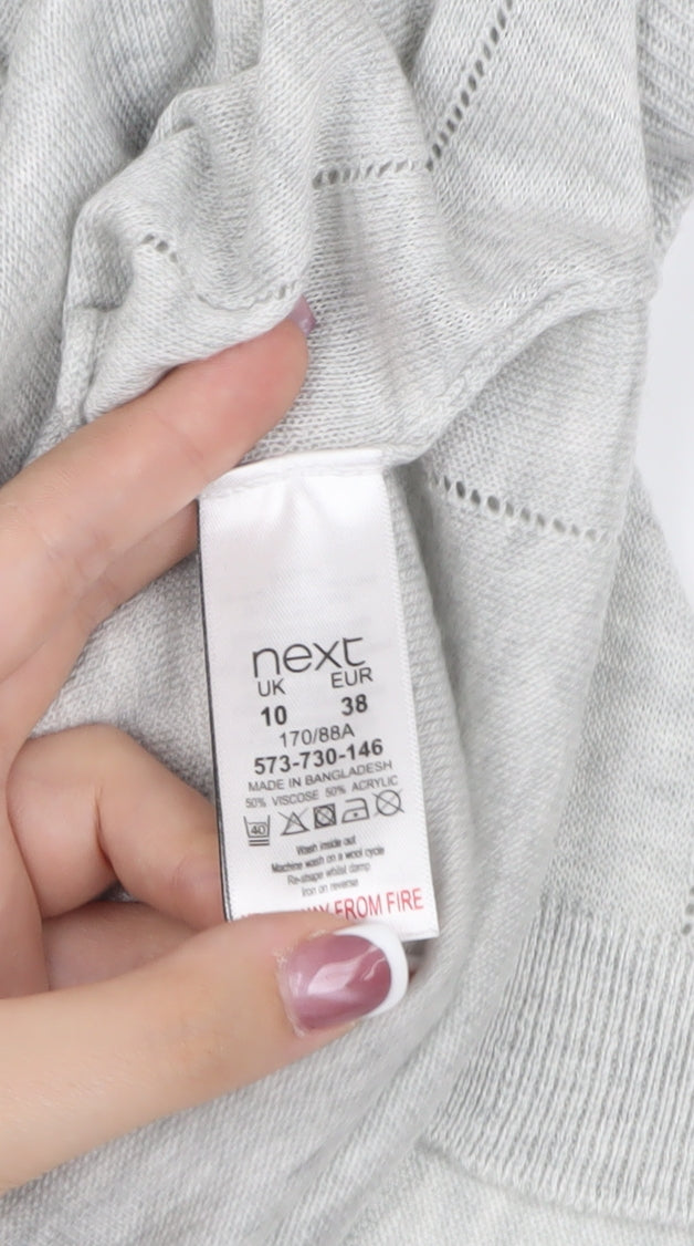 Next Women's Grey V-Neck Pullover Jumper Size 10