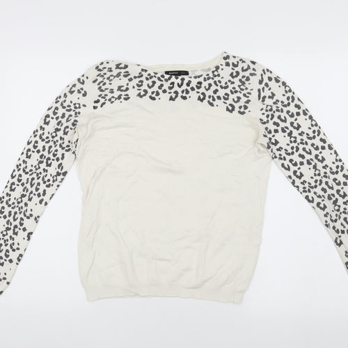 Mango Women's Ivory Animal Print Jumper S