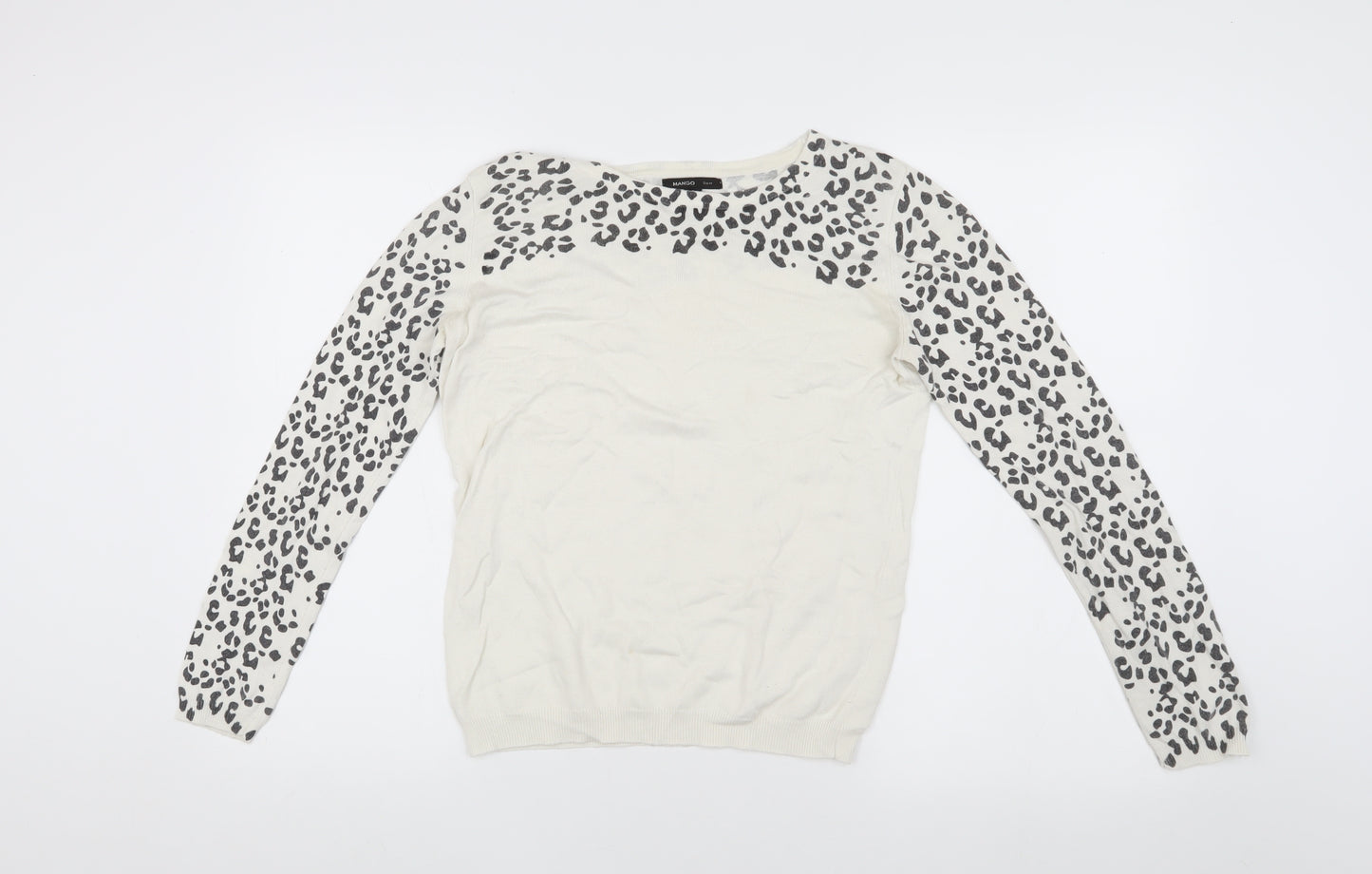 Mango Women's Ivory Animal Print Jumper S