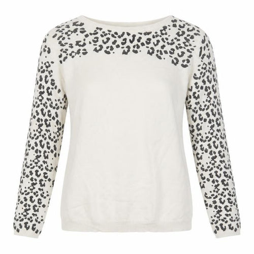 Mango Women's Ivory Animal Print Jumper S