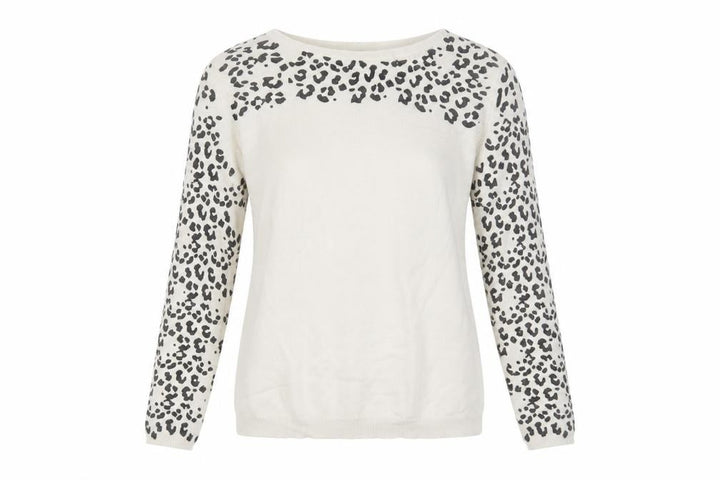 Mango Women's Ivory Animal Print Jumper S