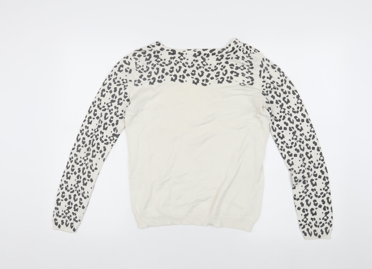 Mango Women's Ivory Animal Print Jumper S
