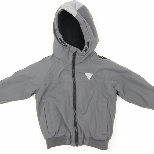 Next Boys Grey Puffer Jacket, Size 3 Years, Hooded Winter Coat