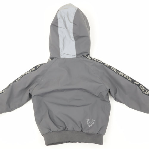 Next Boys Grey Puffer Jacket, Size 3 Years, Hooded Winter Coat