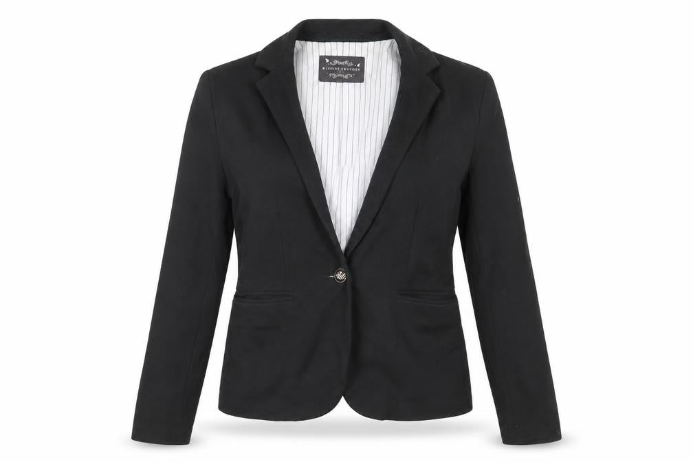 Front view of Blonde + Blonde Women's Black Blazer, size 8