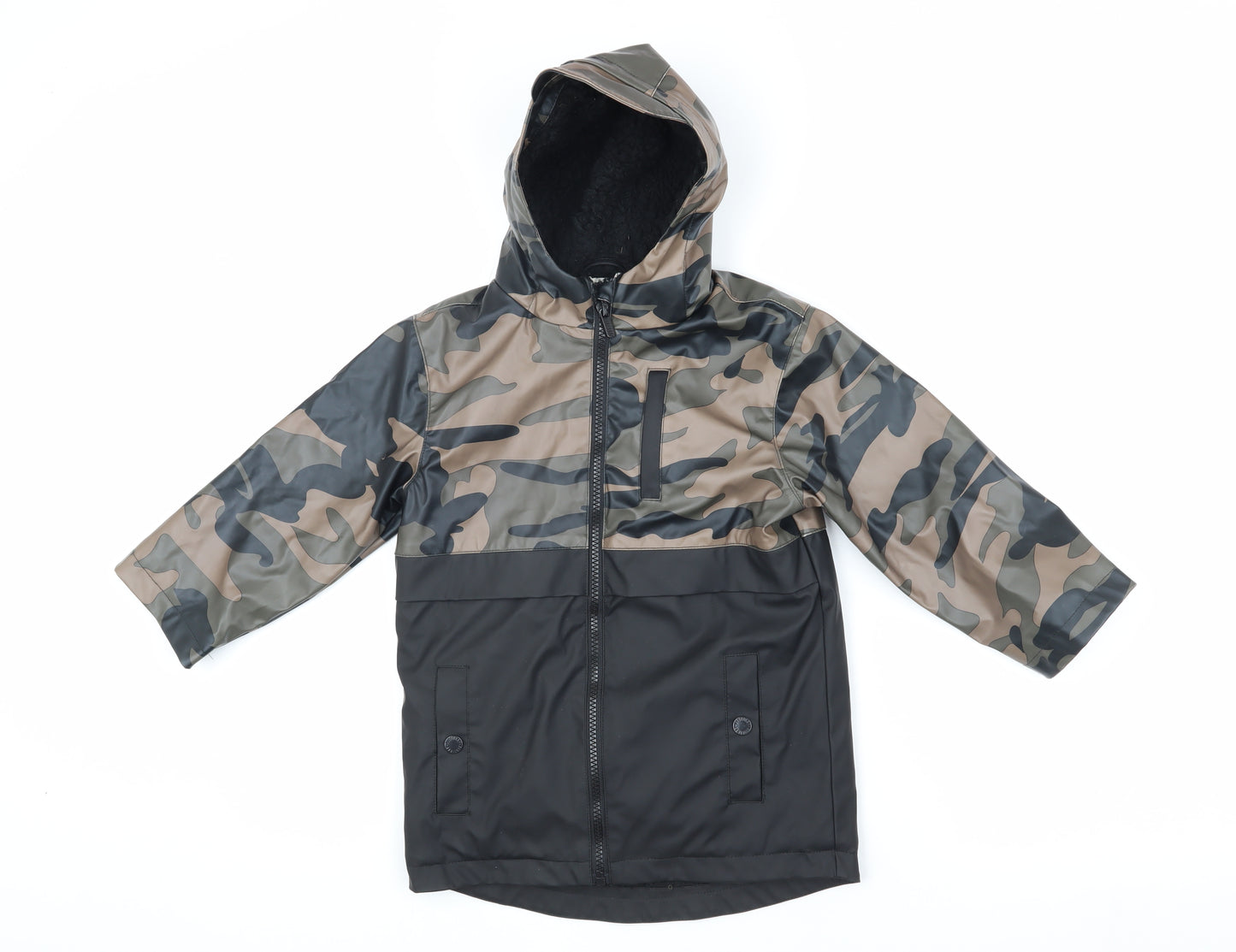 Firetrap Boys Camouflage Parka 3-4 Years Hooded Mid-Length