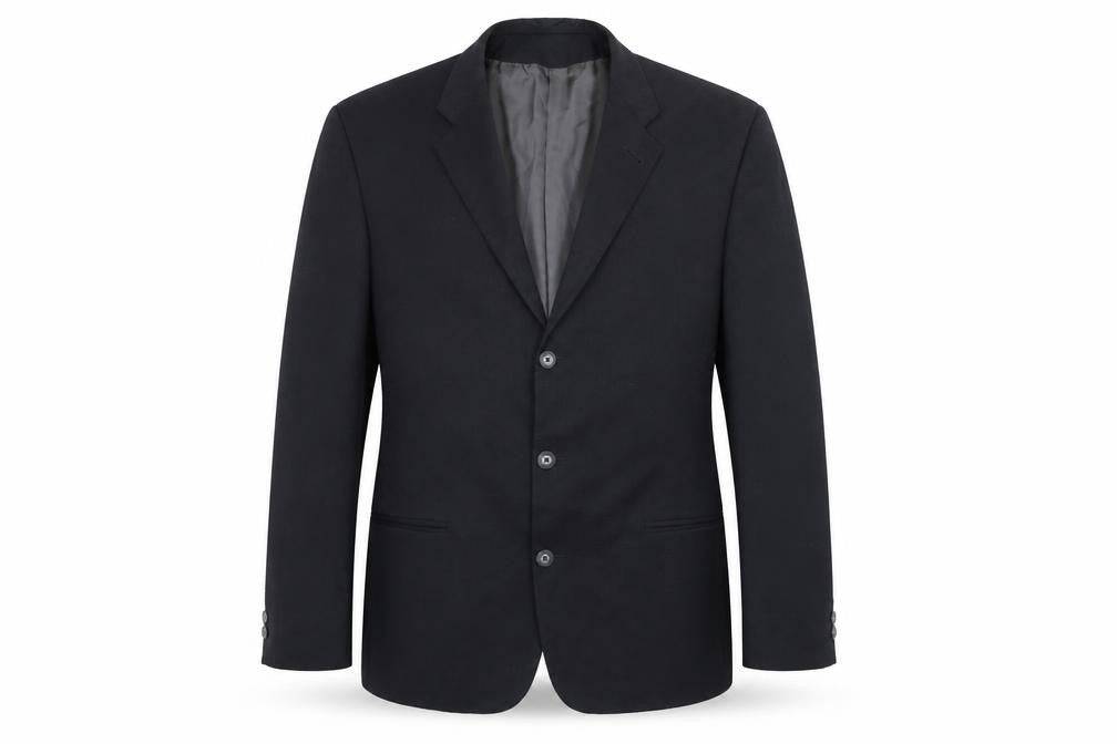 Front view of Willson Men's Black Blazer Jacket, size 38