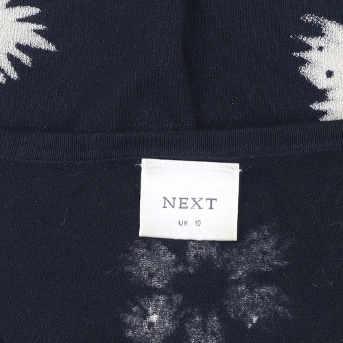 Next Women's Black V-Neck Floral Jumper Size 10