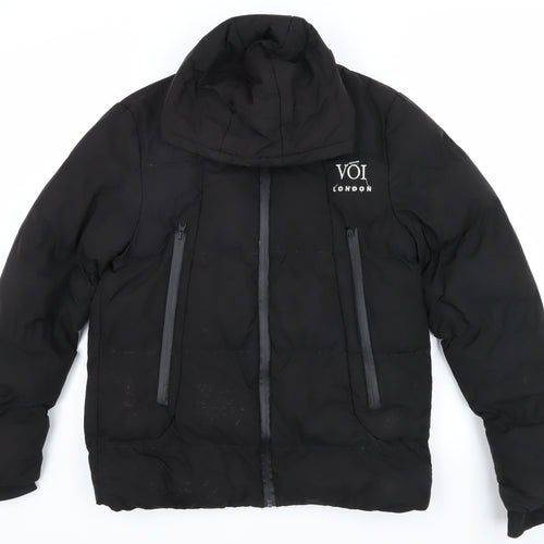 VOI London Black Puffer Jacket Men’s S Casual Winter
