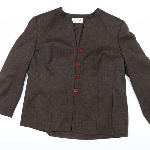 Eastex Women's Brown Wool Blazer, Size 16, Mid-Length