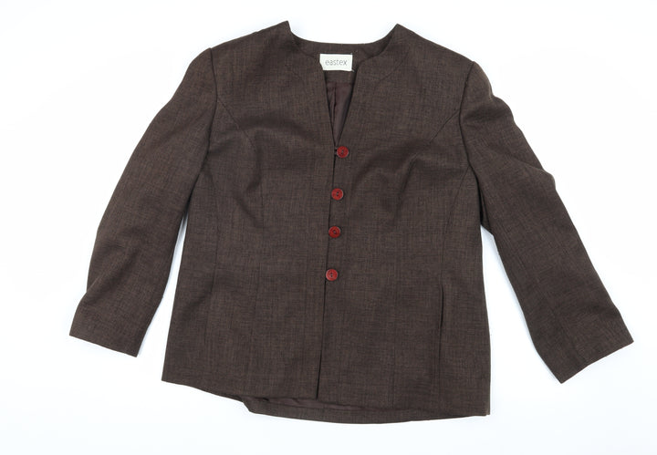 Eastex Women's Brown Wool Blazer, Size 16, Mid-Length