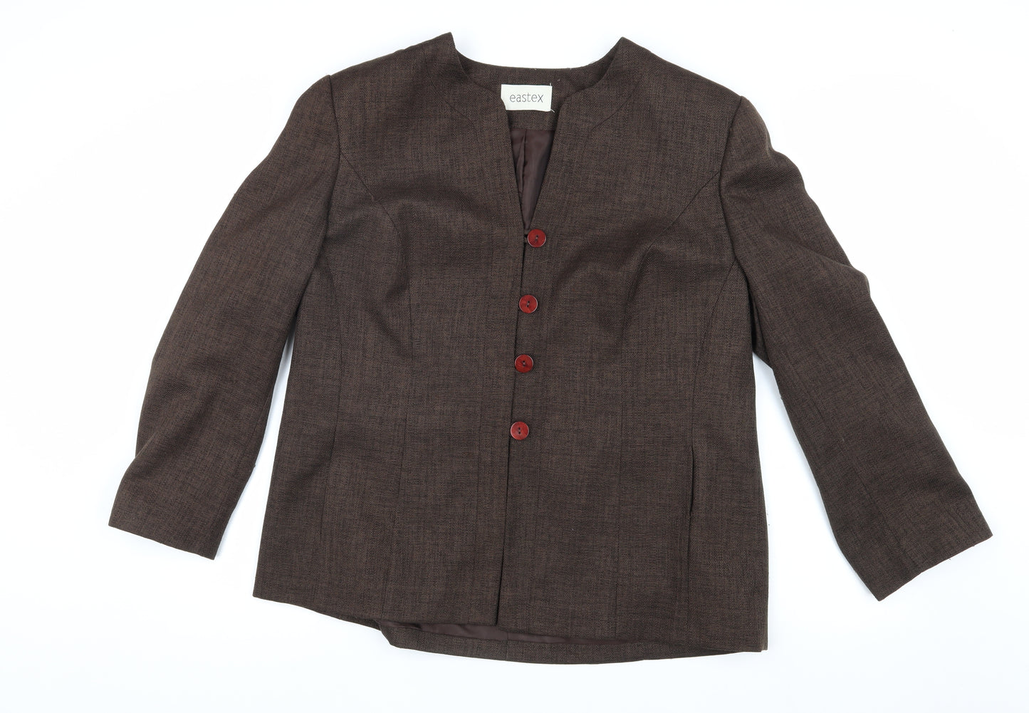 Eastex Women's Brown Wool Blazer, Size 16, Mid-Length