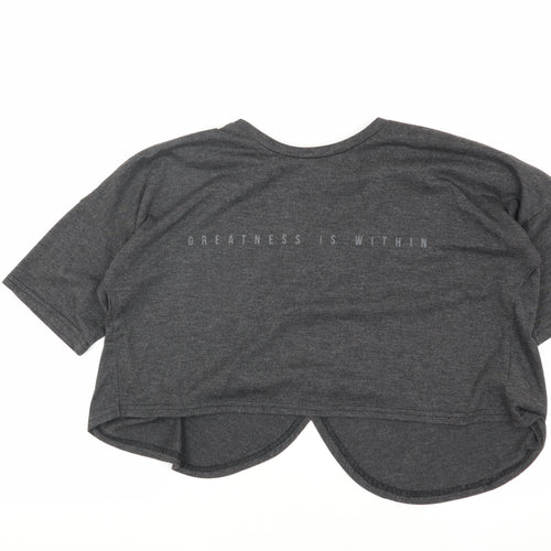 Everlast Women's Grey Cropped T-Shirt, Size 10