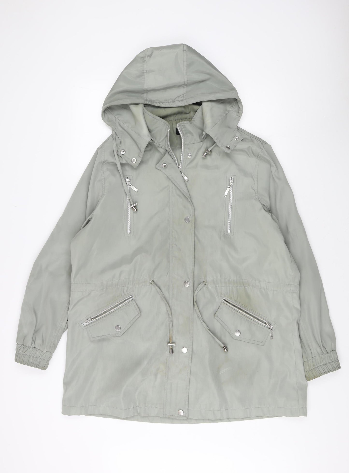 JBC Women's Grey Parka Jacket Size 16 with Hood
