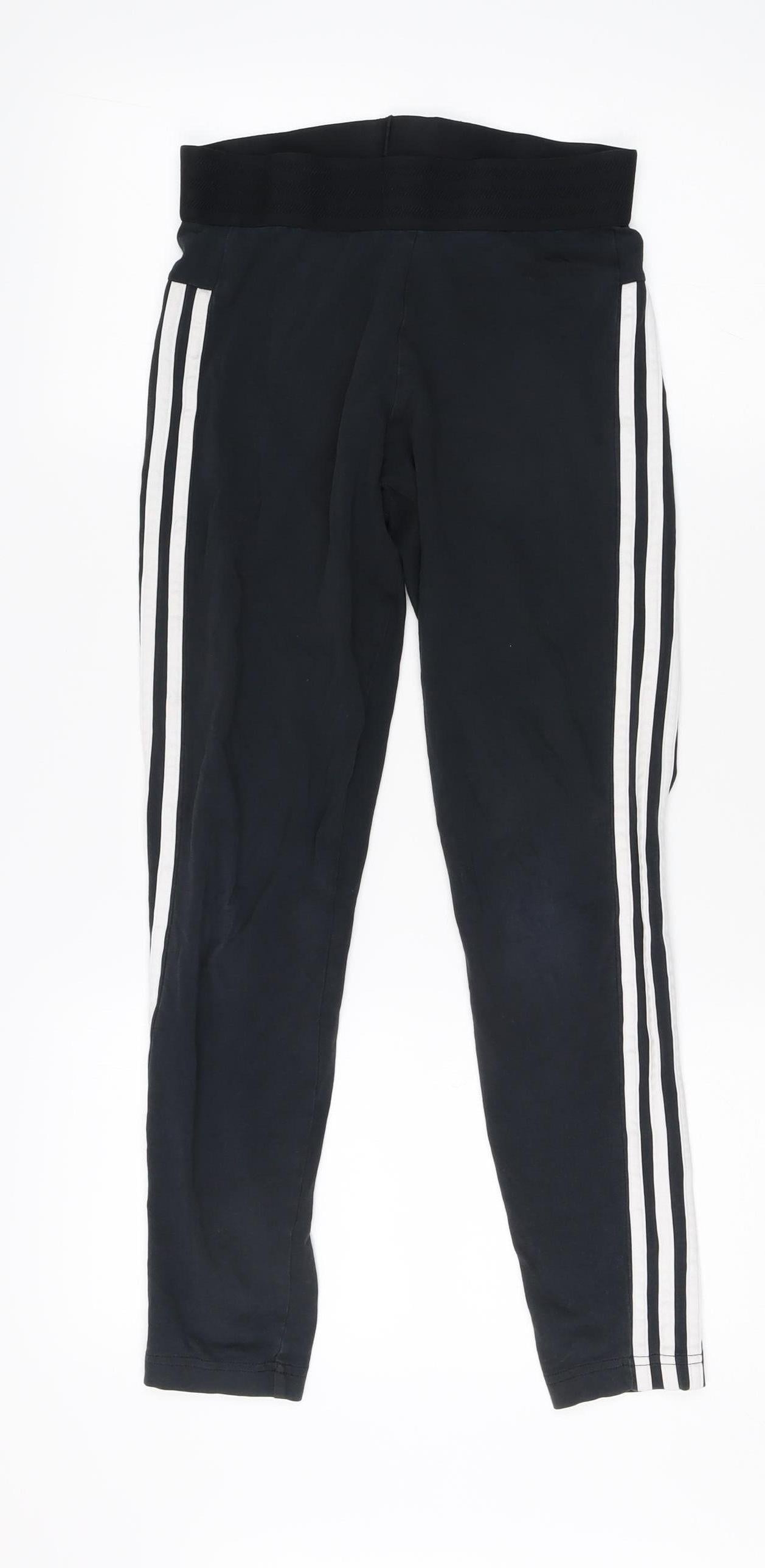 Adidas Women's Black Ankle Leggings Size S with Side Stripe