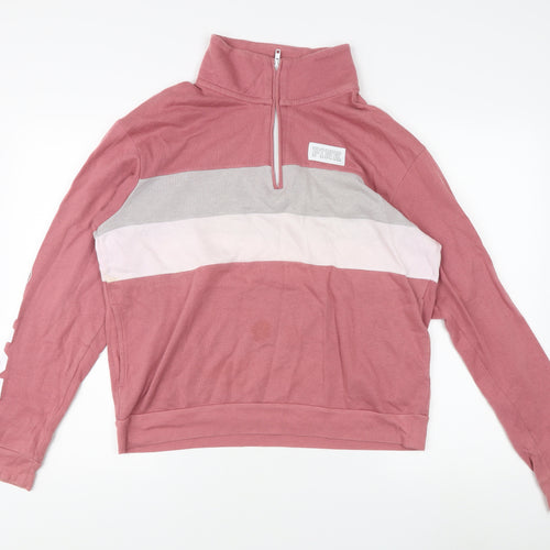 Victoria's Secret Women Pink S 1/4 Zip Sweatshirt