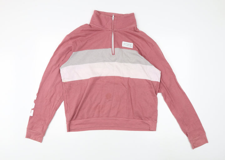 Victoria's Secret Women Pink S 1/4 Zip Sweatshirt