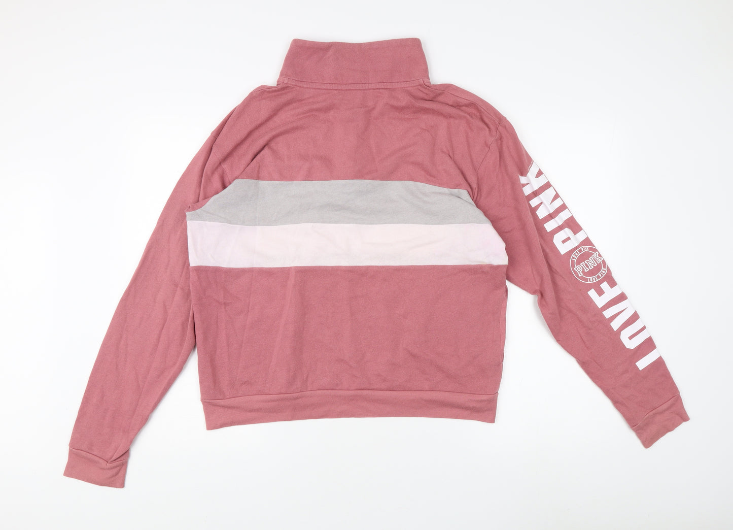 Victoria's Secret Women Pink S 1/4 Zip Sweatshirt