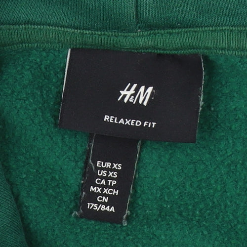 H&M Women's Green Pullover Hoodie XS