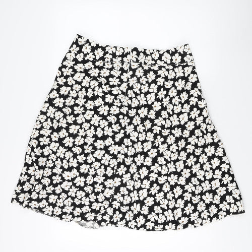 Cotswold Collections Women's Black Floral Skirt, Size 16