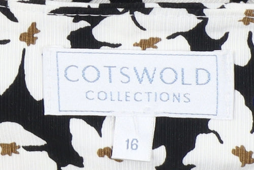Cotswold Collections Women's Black Floral Skirt, Size 16