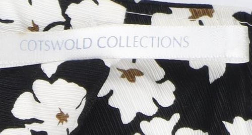 Cotswold Collections Women's Black Floral Skirt, Size 16