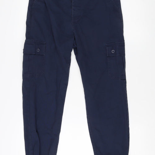 ASOS Men's Blue Cargo Trousers, Size S, Regular Fit