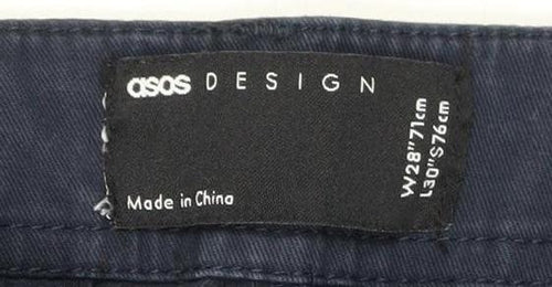 ASOS Men's Blue Cargo Trousers, Size S, Regular Fit