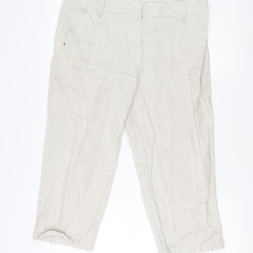 SPIRIT at M&Co Beige Cropped Trousers Size 14
