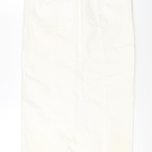 Mint Velvet Women's White Cargo Midi Skirt Size 6