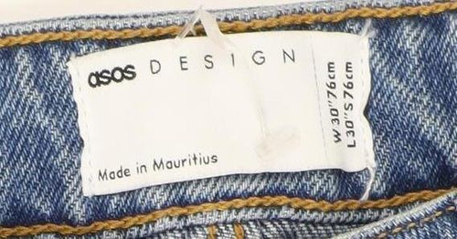 ASOS DESIGN Women’s Blue Straight Jeans, Size 30