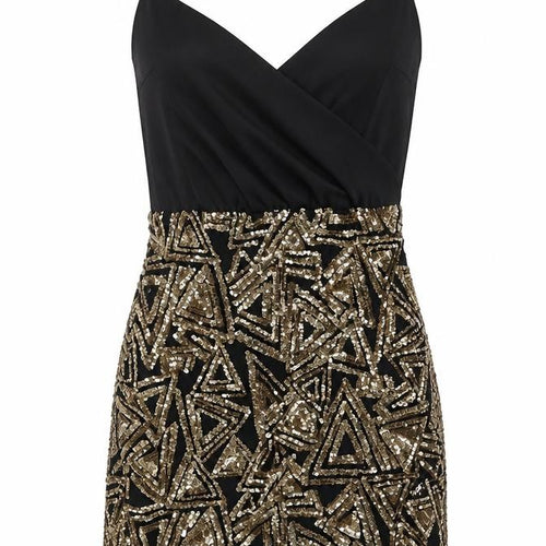 Parisian Women’s Black & Gold Sequin Bodycon Dress