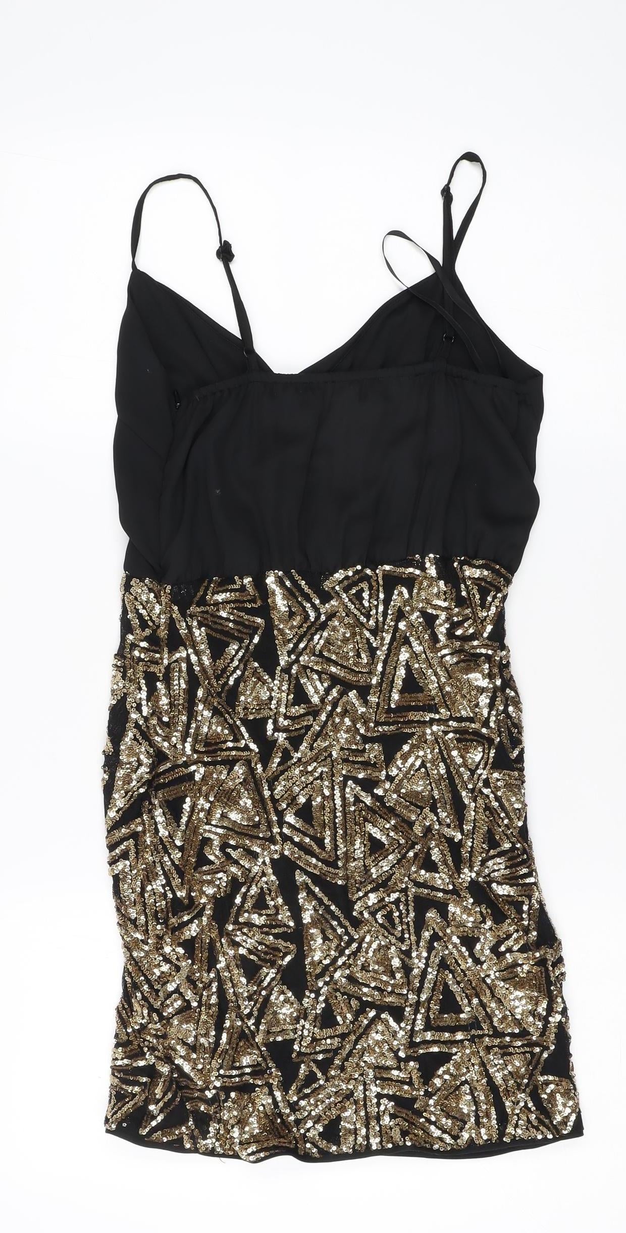Parisian Women's Black & Gold Sequin Bodycon Dress Preworn Parisian Women's Black & Gold Sequin Bodycon Dress Preworn