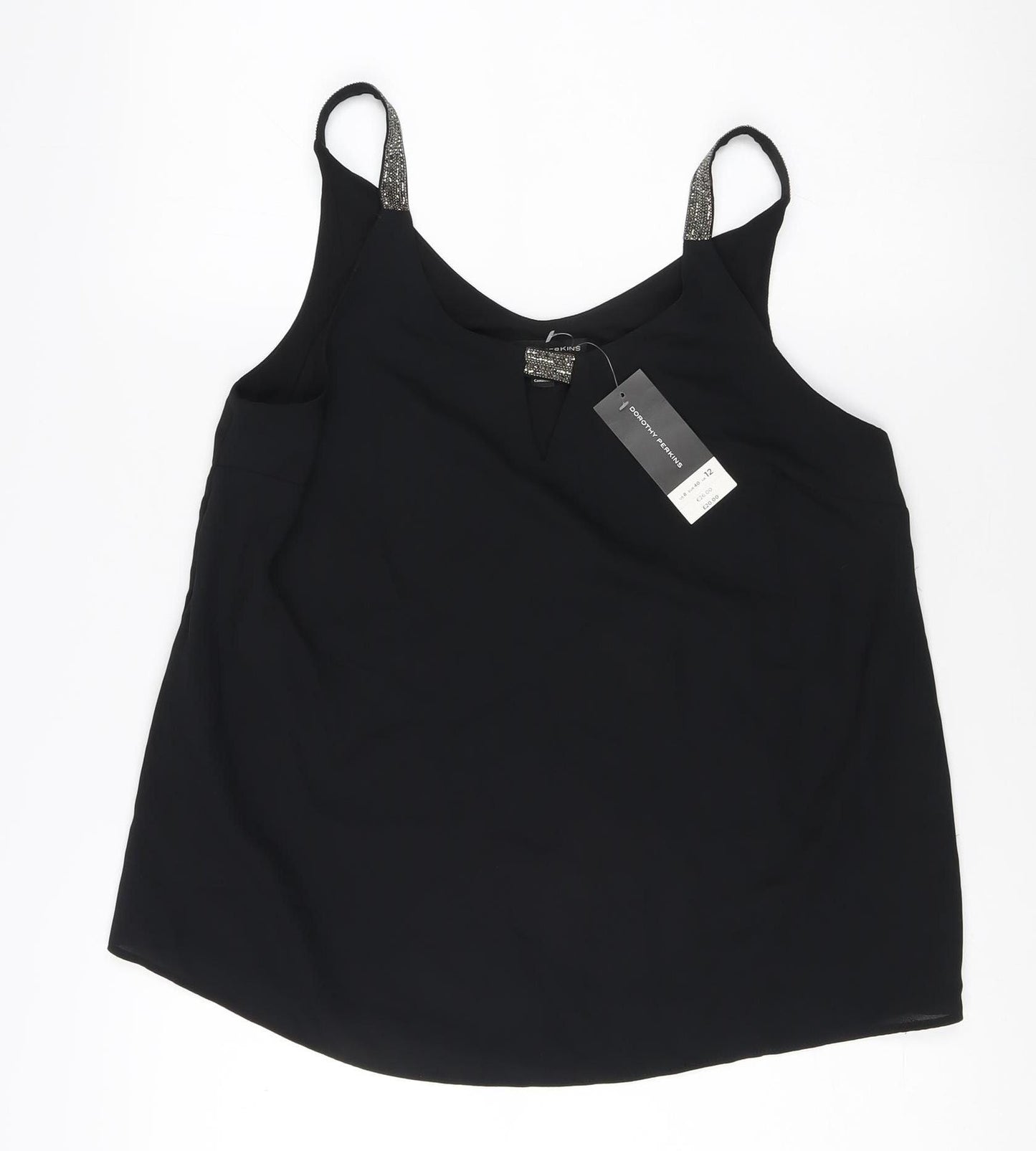 Dorothy Perkins Women's Black Camisole Tank - Size 12
