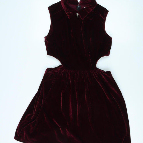 Nana Women's Red Velvet Cut-Out Party Dress Size 12