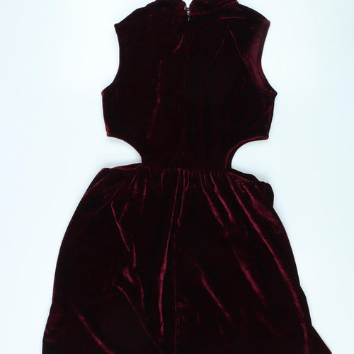 Nana Women's Red Velvet Cut-Out Party Dress Size 12
