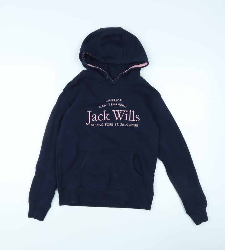 Jack Wills Girls Blue Pullover Hoodie 10-11 Years