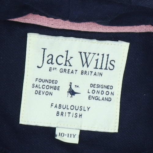 Jack Wills Girls Blue Pullover Hoodie 10-11 Years